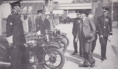 Hastings Police motor cycle inspection at Cinque Ports Way. May 1936